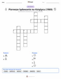 Podgląd drukowalnego arkusza ćwiczeń Pierwsze lądowanie na Księżycu (1969)