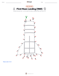 First Moon Landing (1969) printable worksheet preview