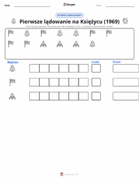 Podgląd drukowalnego arkusza ćwiczeń Pierwsze lądowanie na Księżycu (1969)