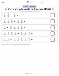Podgląd drukowalnego arkusza ćwiczeń Pierwsze lądowanie na Księżycu (1969)