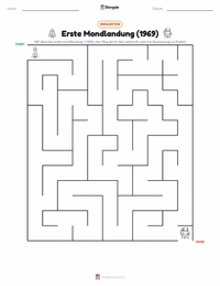 Erste Mondlandung (1969) druckbare Arbeitsblatt Vorschau