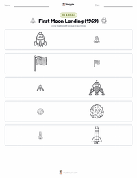 First Moon Landing (1969) printable worksheet preview