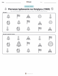 Podgląd drukowalnego arkusza ćwiczeń Pierwsze lądowanie na Księżycu (1969)