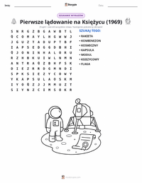 Podgląd drukowalnego arkusza ćwiczeń Pierwsze lądowanie na Księżycu (1969)