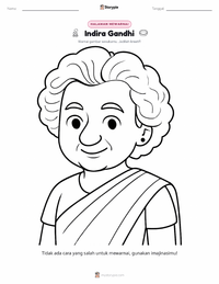 Halaman mewarnai Indira Gandhi untuk anak-anak