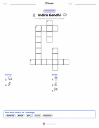 Indira Gandhi printable worksheet preview