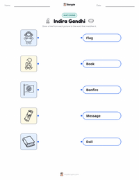 Indira Gandhi printable worksheet for kids