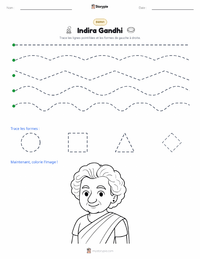Aperçu de la feuille de travail imprimable Indira Gandhi