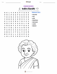 Aperçu de la feuille de travail imprimable Indira Gandhi