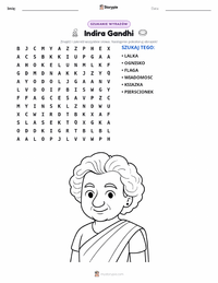 Podgląd drukowalnego arkusza ćwiczeń Indira Gandhi