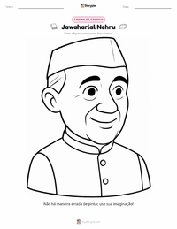 Página de colorir Jawaharlal Nehru para crianças