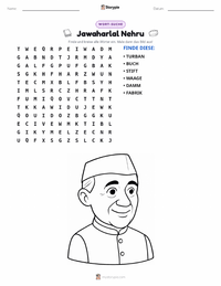 Jawaharlal Nehru druckbare Arbeitsblatt Vorschau