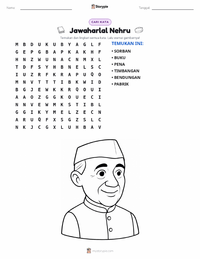 Prabaca lembar kerja cetak Jawaharlal Nehru