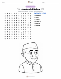 Prévia da folha de atividades imprimível Jawaharlal Nehru