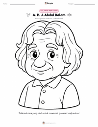 Halaman mewarnai A. P. J. Abdul Kalam untuk anak-anak