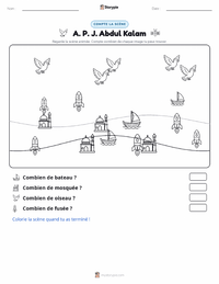 Aperçu de la feuille de travail imprimable A. P. J. Abdul Kalam