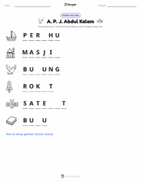 Prabaca lembar kerja cetak A. P. J. Abdul Kalam