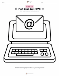 First Email Sent (1971) coloring page for kids