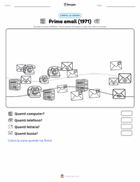 Anteprima della scheda stampabile di Primo Invio di Email (1971)