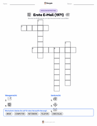 Erste E-Mail gesendet (1971) druckbare Arbeitsblatt Vorschau