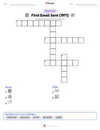 First Email Sent (1971) printable worksheet preview