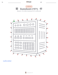 การส่งอีเมลฉบับแรก (พ.ศ. 2514) ตัวอย่างแบบฝึกหัดที่พิมพ์ได้
