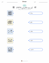 ورقة عمل قابلة للطباعة إرسال أول بريد إلكتروني (1971) للأطفال