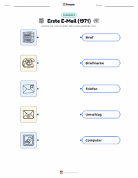 Erste E-Mail gesendet (1971) druckbare Arbeitsblatt für Kinder