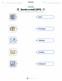 Eerste E-mail Verzonden (1971) afdrukbare werkblad voor kinderen