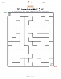 Erste E-Mail gesendet (1971) druckbare Arbeitsblatt Vorschau