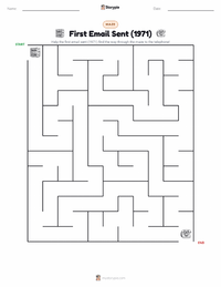First Email Sent (1971) printable worksheet preview