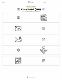 Erste E-Mail gesendet (1971) druckbare Arbeitsblatt Vorschau