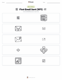 First Email Sent (1971) printable worksheet preview