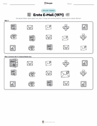 Erste E-Mail gesendet (1971) druckbare Arbeitsblatt Vorschau