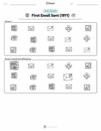 First Email Sent (1971) printable worksheet preview