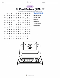 Prabaca lembar kerja cetak Email Pertama Terkirim (1971)