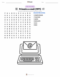 Prévia da folha de atividades imprimível Primeiro E-mail Enviado (1971)