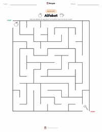 Alfabet afdrukbare werkblad voorbeeld
