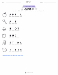 Alphabet druckbare Arbeitsblatt Vorschau
