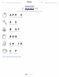 Alphabet printable worksheet preview