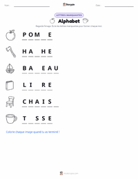 Aperçu de la feuille de travail imprimable Alphabet