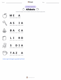 Anteprima della scheda stampabile di Alfabeto