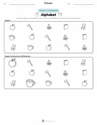Aperçu de la feuille de travail imprimable Alphabet