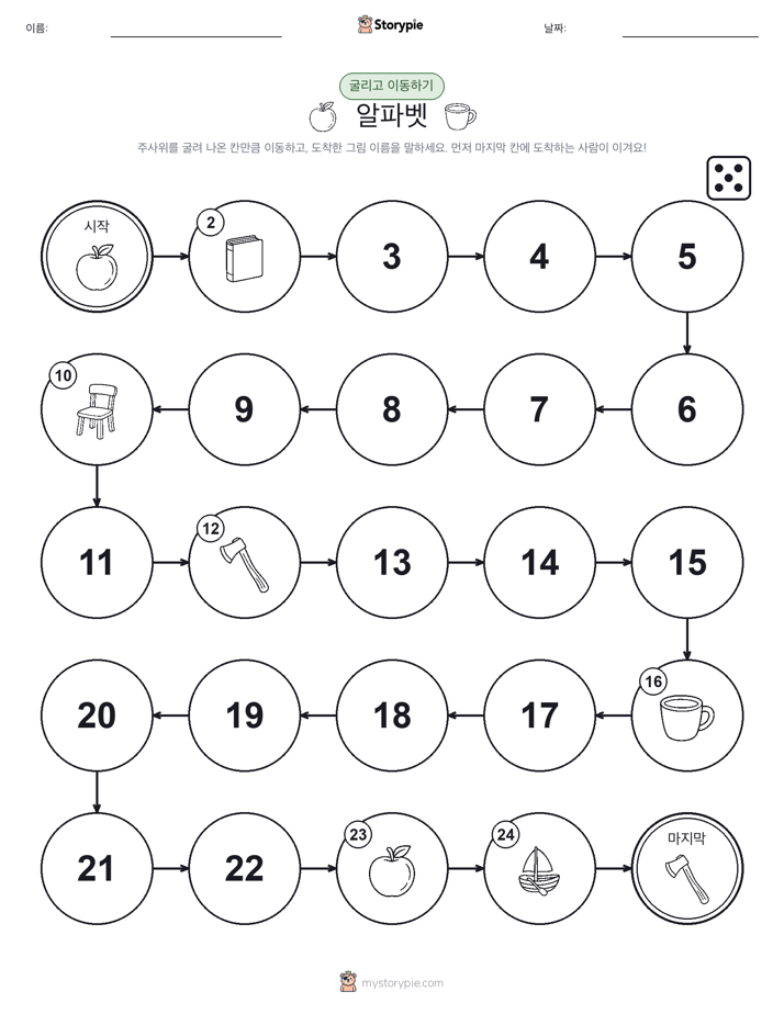 주사위 굴리고 이동하기 게임