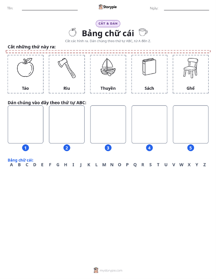 Cắt & Dán Chữ Cái
