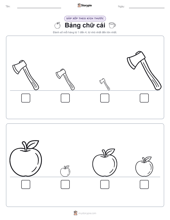 Thứ Tự Kích Thước