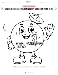 Vista previa de la hoja de trabajo imprimible de Organización de Investigación Espacial de la India