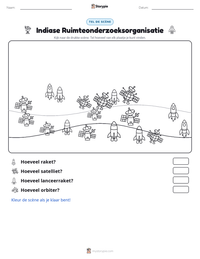 Indiase Ruimteonderzoeksorganisatie afdrukbare werkblad voorbeeld