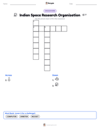 Indian Space Research Organisation printable worksheet preview