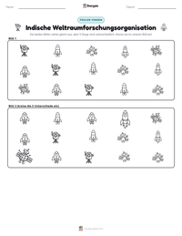 Indische Weltraumforschungsorganisation druckbare Arbeitsblatt Vorschau